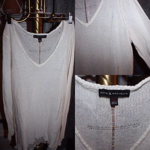 R&R white w/ cross cutouts sweater